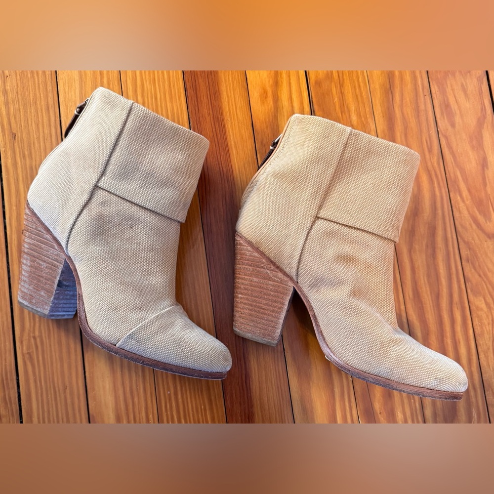 Rag & Bone Newbury Classic Canvas Boot- Taupe size 38